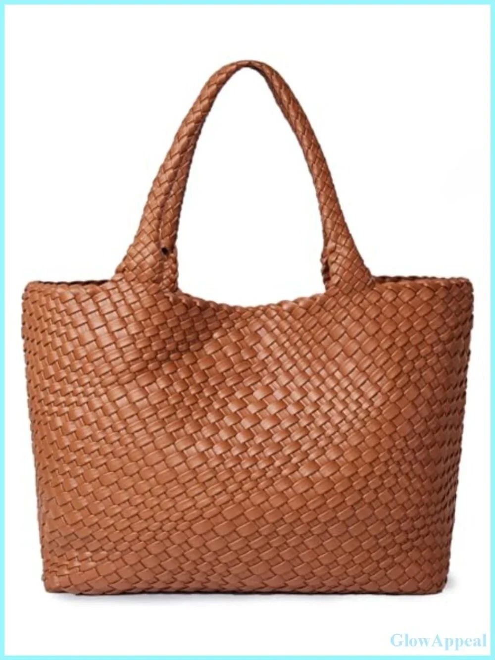 Woven Tote Bag for Women Soft Vegan Leather Large Shoulder Bag